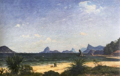 Ingresso alla baia di Rio de Janeiro visto dalla spiaggia di Icarai a Niteroi da Henri Nicolas Vinet